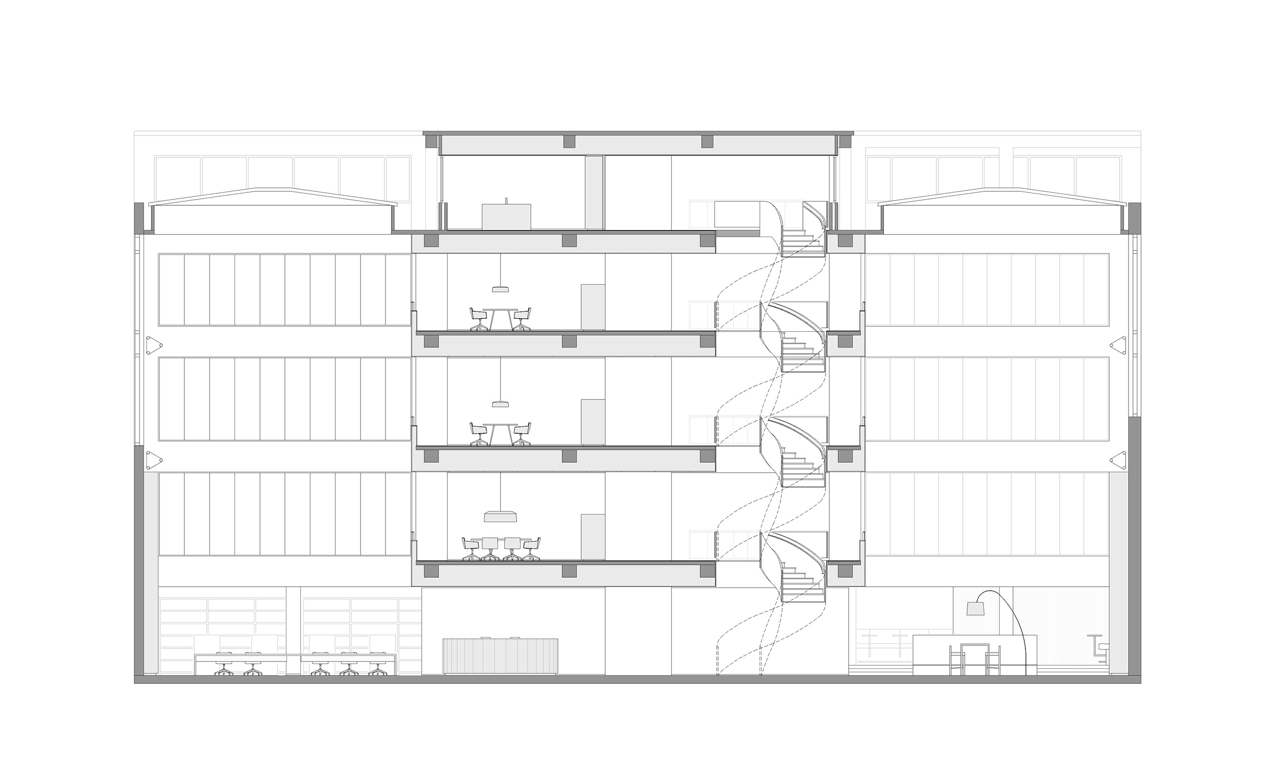 Connecting atria section