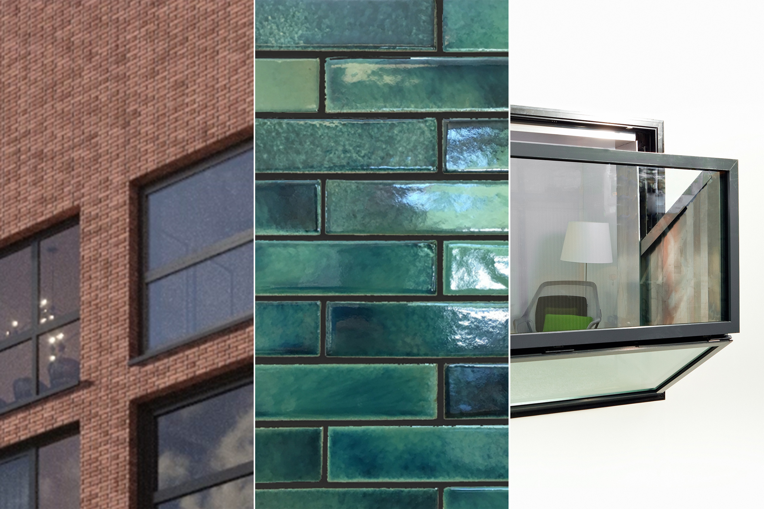 Brick architecture, glossy fish textured bricks and facade innovation